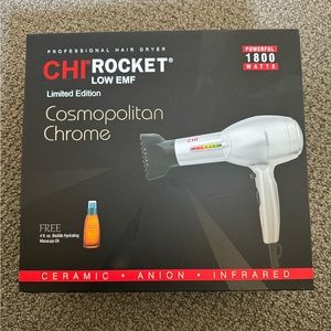 BRAND NEW Chi Rocket Low EMF Limited Edition Cosmopolitan Chrome Blow Dryer